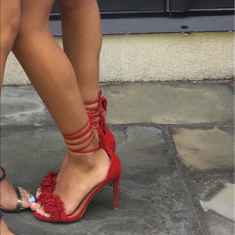 Strappy open toe heels
